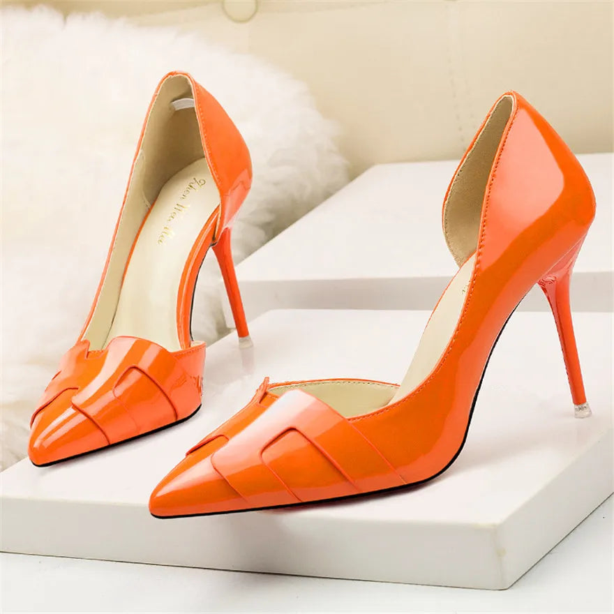 Monroe Patent Stiletto Pumps