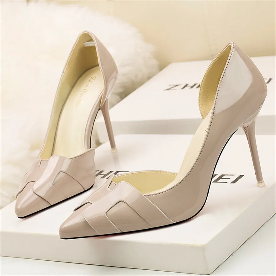 Monroe Patent Stiletto Pumps
