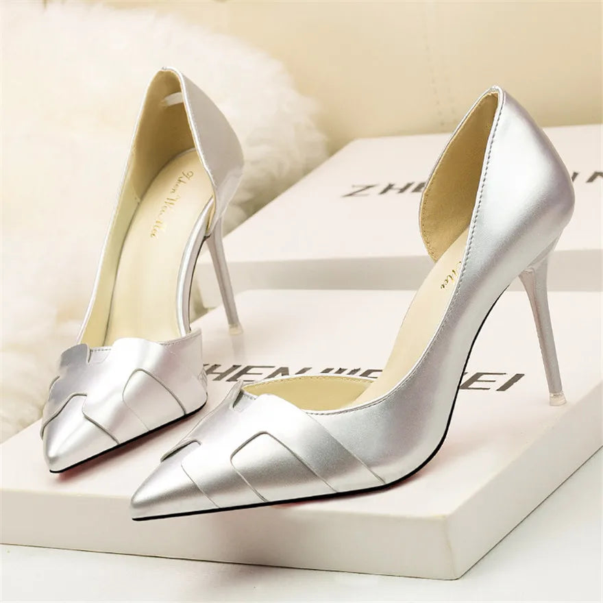Monroe Patent Stiletto Pumps