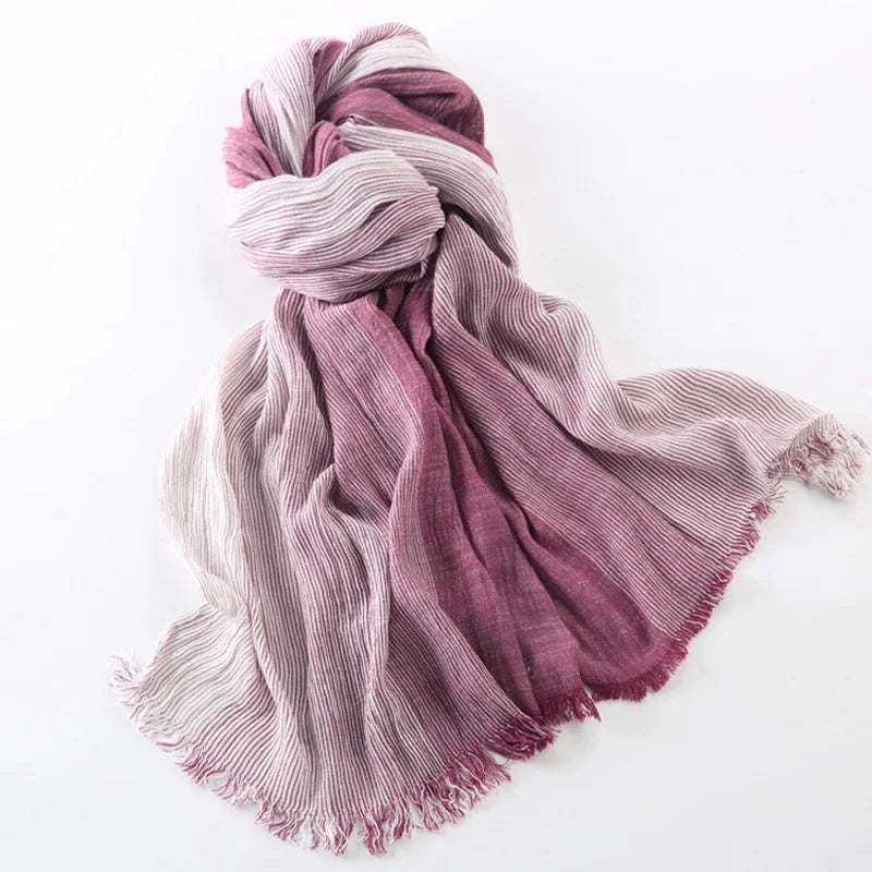 Brand Winter Men's Scarf Fashion Plaid Striped Tassel Shawls and Wrap Bufandas Cachecol Cotton Linen Wrinkled Scarves for Men