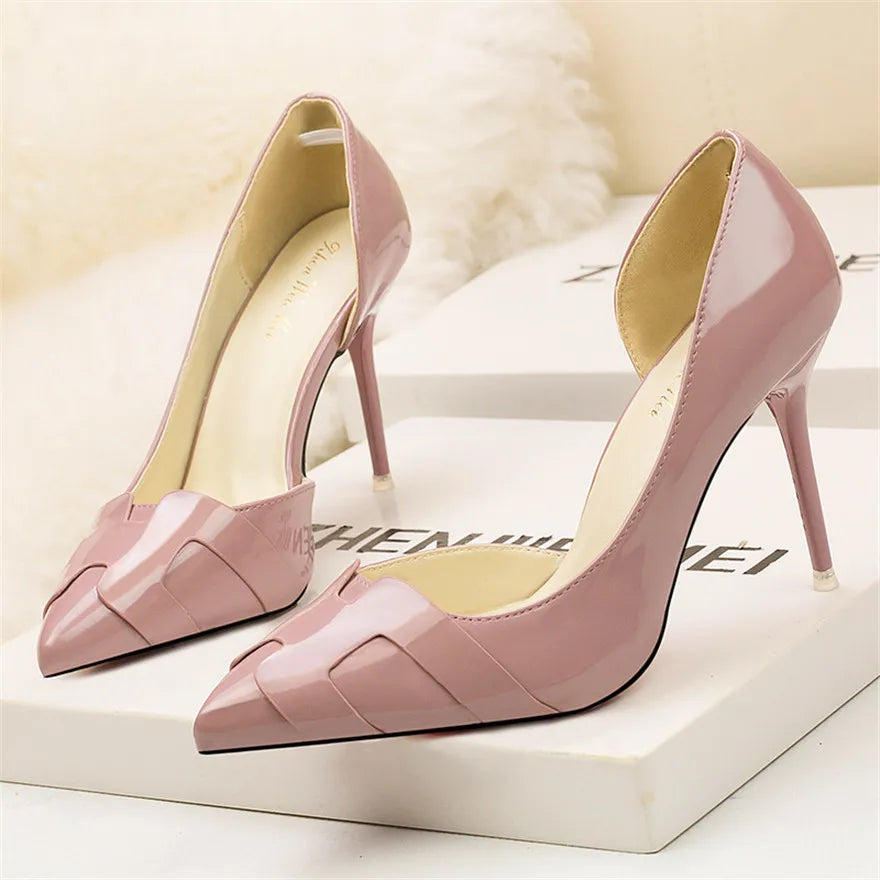 Monroe Patent Stiletto Pumps