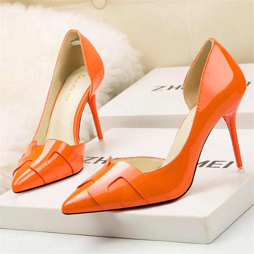 Monroe Patent Stiletto Pumps