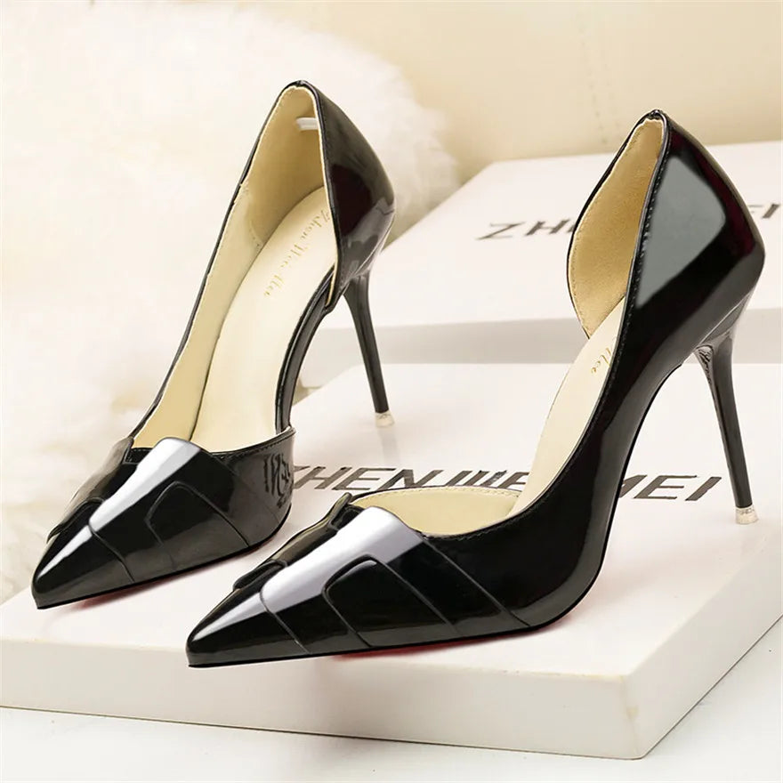 Monroe Patent Stiletto Pumps