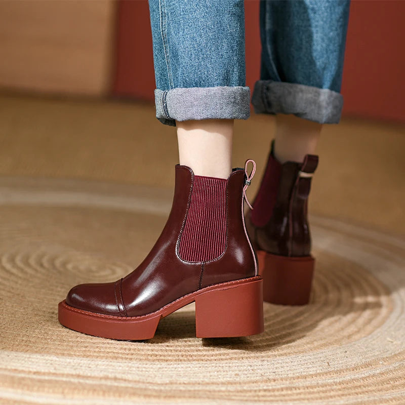 Valerie  Leather Ankle Boots