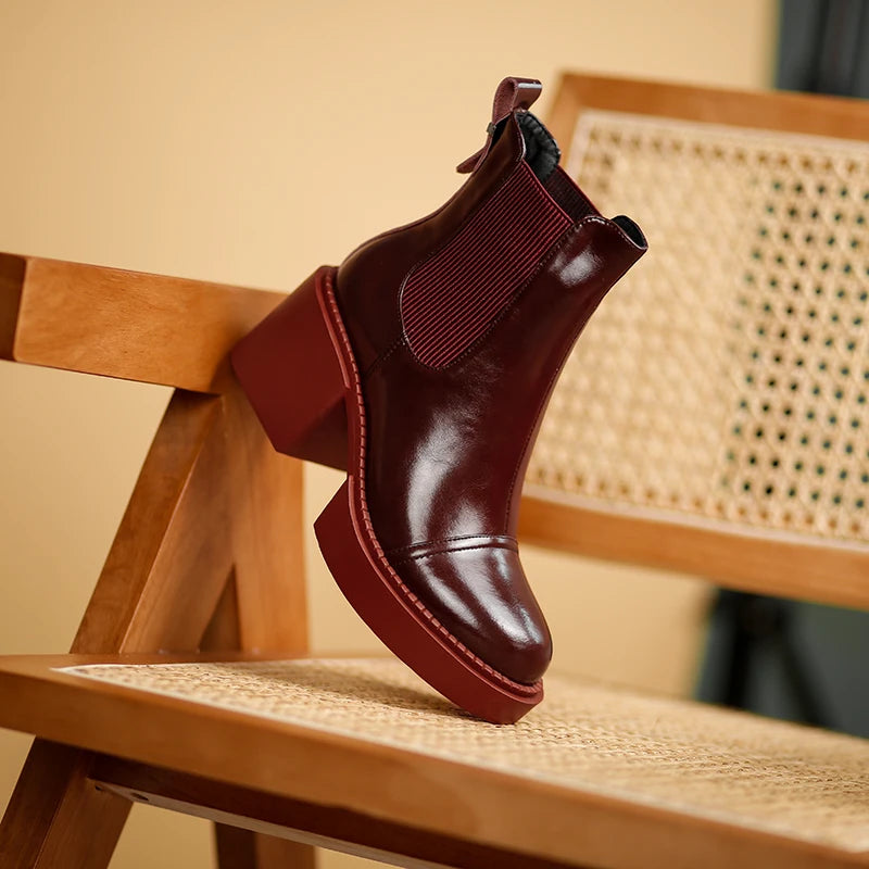 Valerie  Leather Ankle Boots