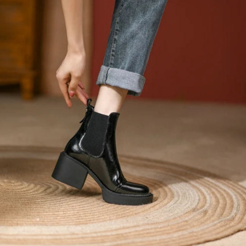 Valerie  Leather Ankle Boots