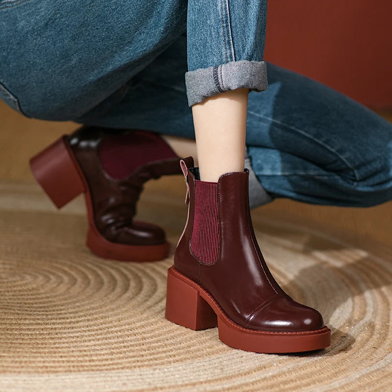 Valerie  Leather Ankle Boots