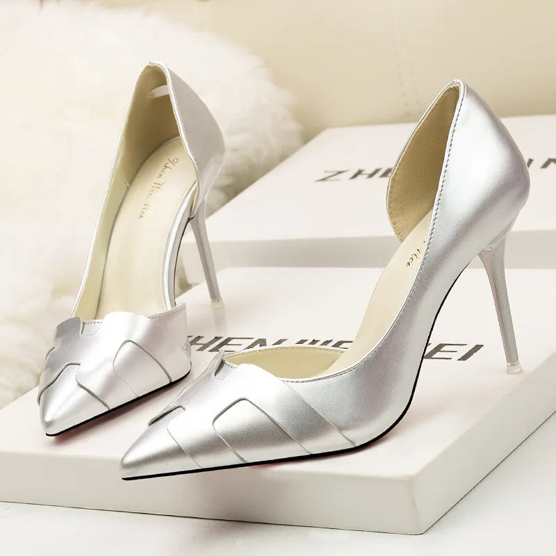 Monroe Patent Stiletto Pumps