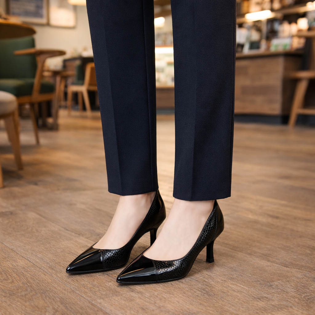Isabella Snake-Embossed Heel