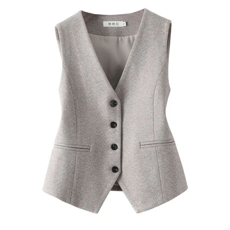 Single-breasted Slim Fit Woolen Vest Outer Wear Waistcoat Inner Wear