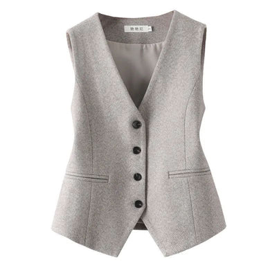 Single-breasted Slim Fit Woolen Vest Outer Wear Waistcoat Inner Wear