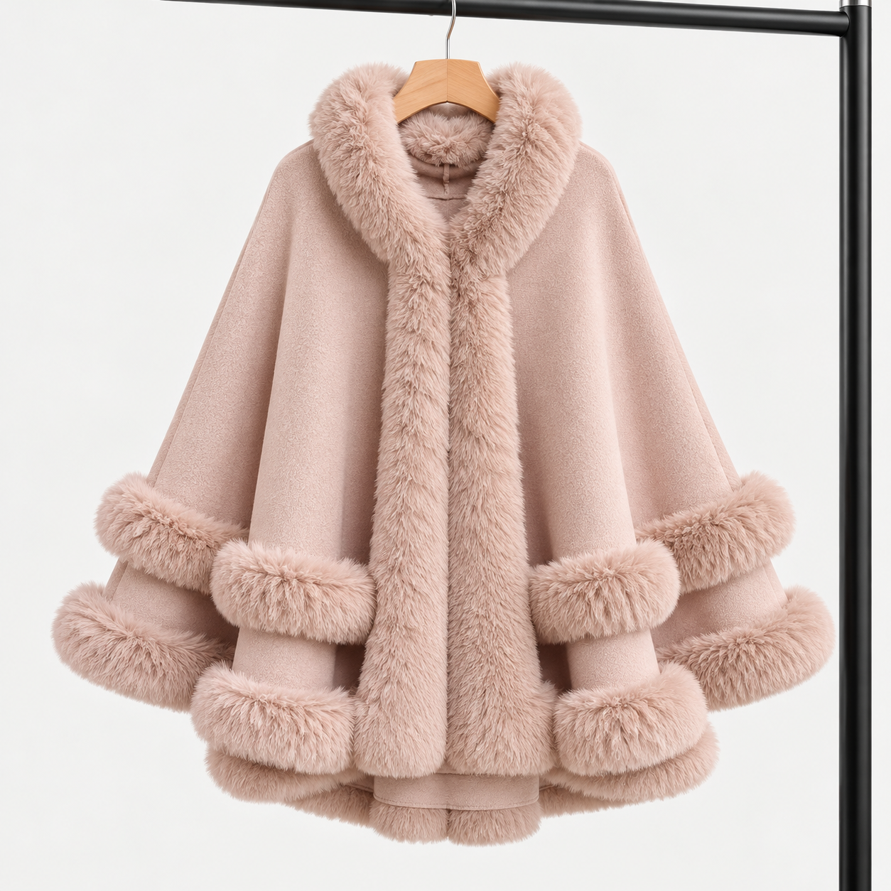 The Celeste Faux Fur Cape