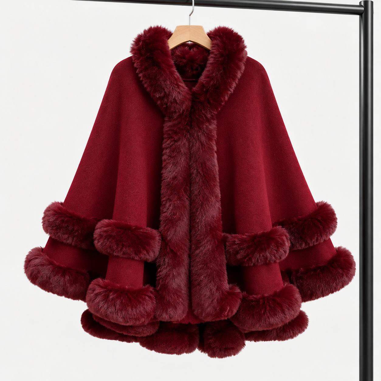 The Celeste Faux Fur Cape