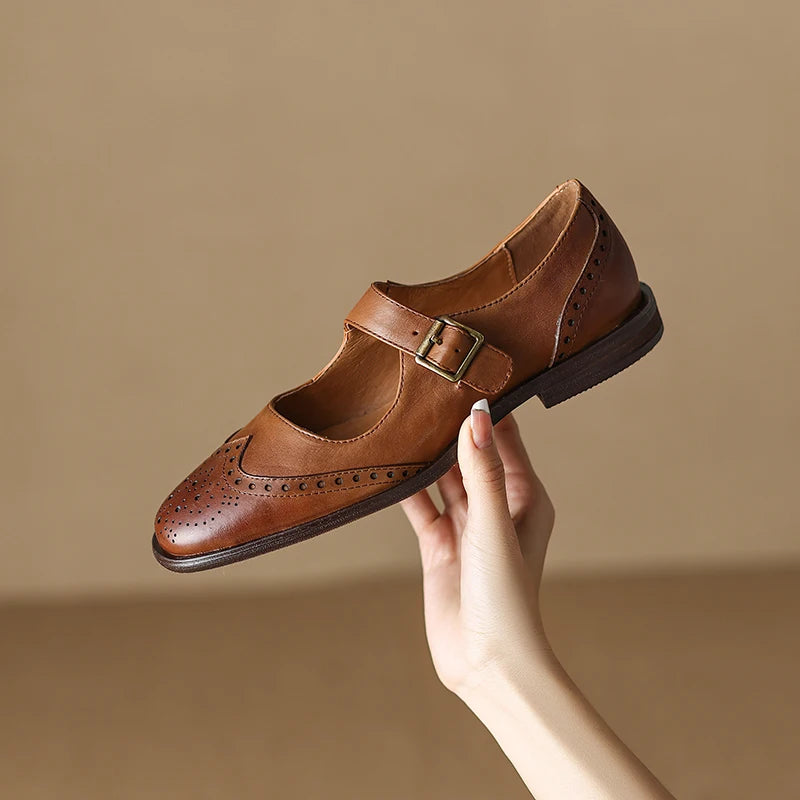 Francesca Genuine Leather Mary Janes