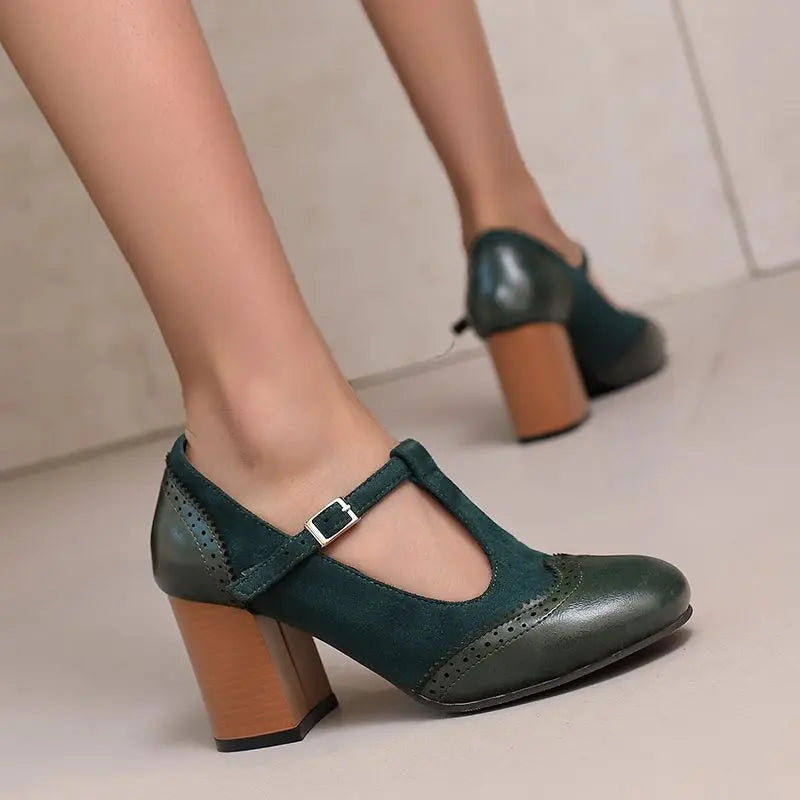Ivy Buckle Heels Classic Round