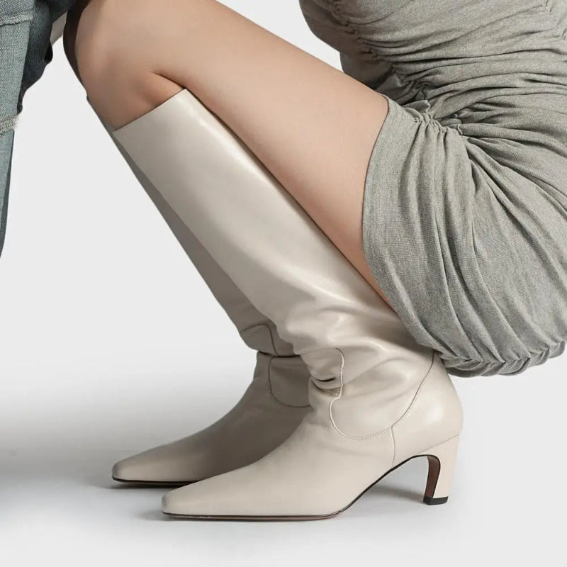 Vivian Leather Knee Boots