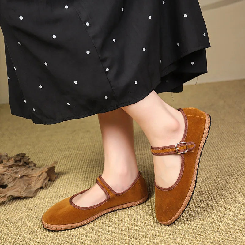 Mary Jane Velvet Flat