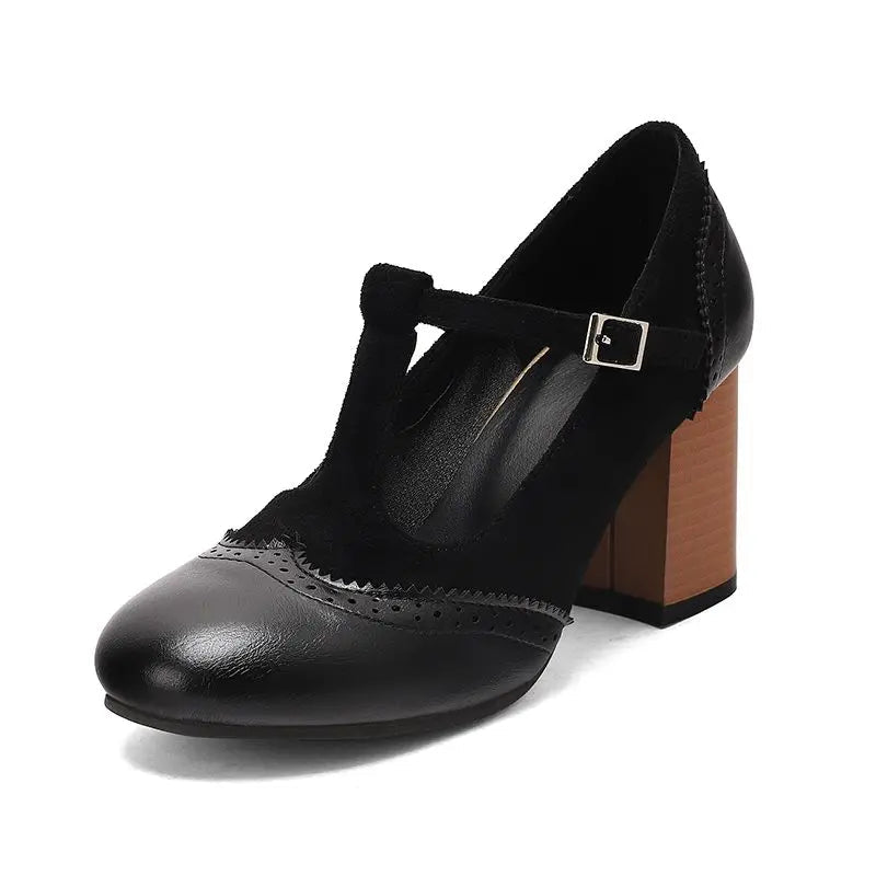 Ivy Buckle Heels Classic Round