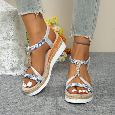 Bianca Orthopedic Wedge Sandals – Braided Slip-On with Arch Support