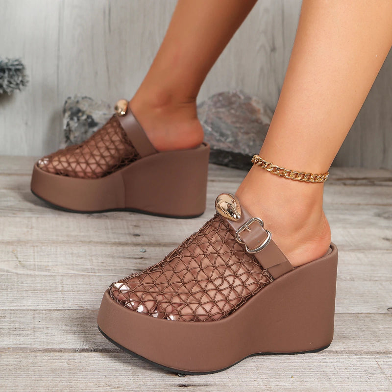 Monroe Mesh Platform Sandals