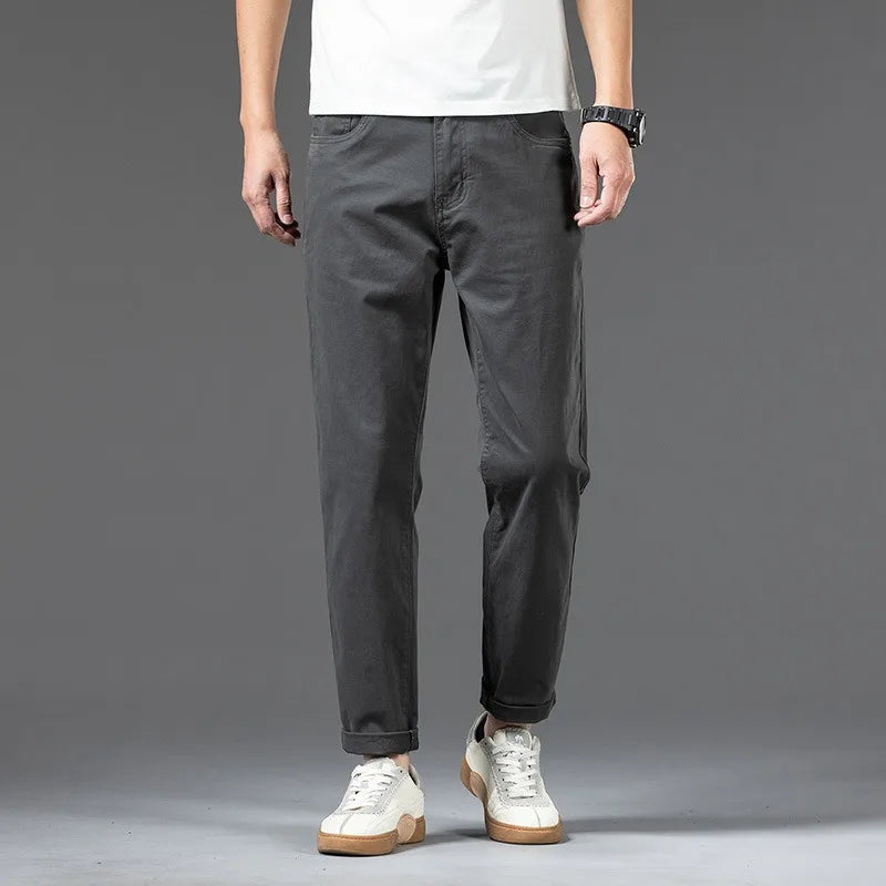 Noah Cotton Straight-Leg Pants