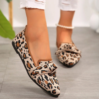 Giulia Orthopedic Bow Loafers – Knitted Slip-On Flats