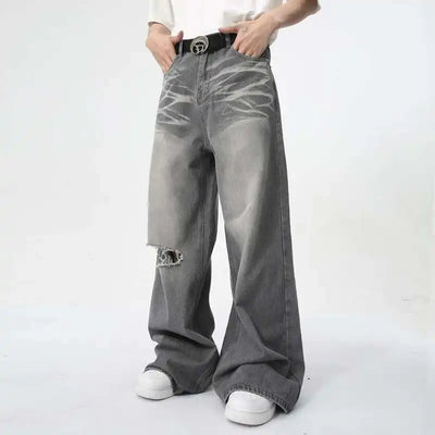 Reed Cotton Baggy Jeans - Men’s Washed Gray with Contrast Tones