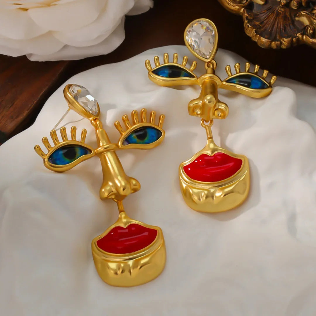 Liora Face Drop Earrings