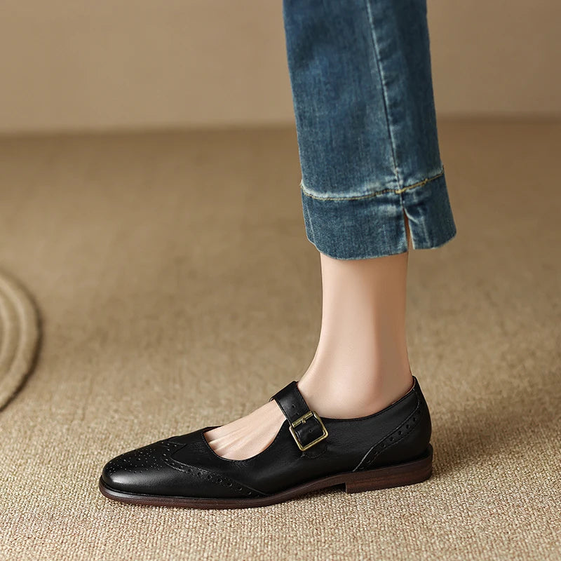 Francesca Genuine Leather Mary Janes