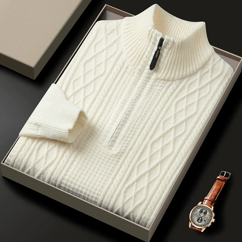 Matteo Merino Wool Half-Zip Sweater