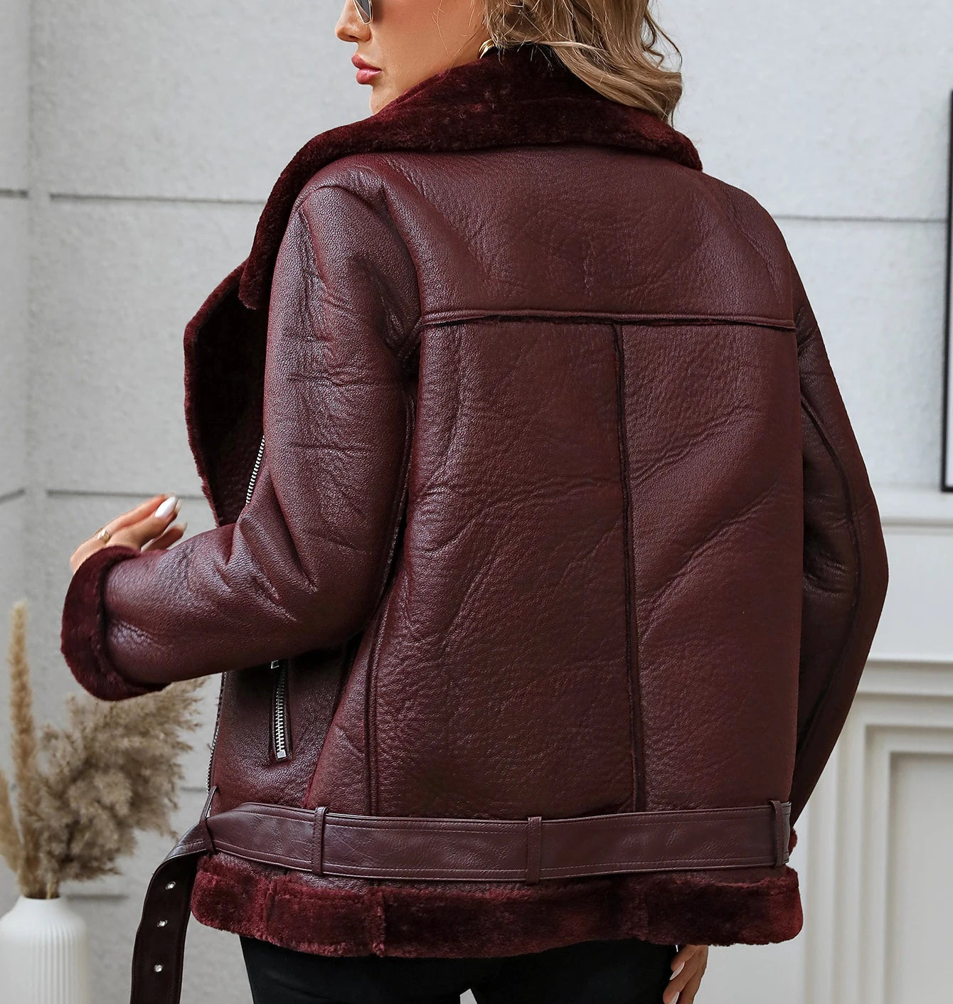Bianca Shearling Moto Jacket