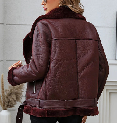 Bianca Shearling Moto Jacket