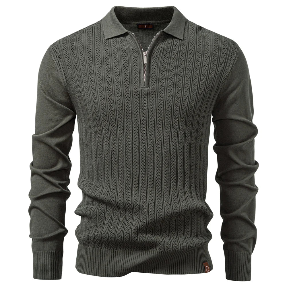 Alessio Zip  Textured Polo