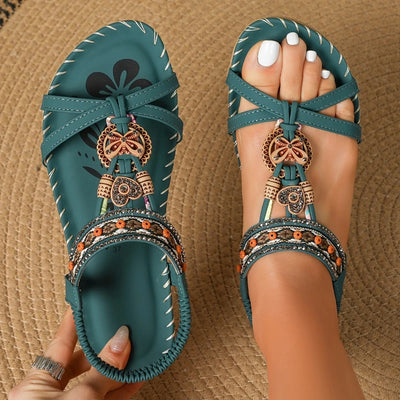 Giulia Beaded Slingback Sandals – Cushioned Footbed Slip-On