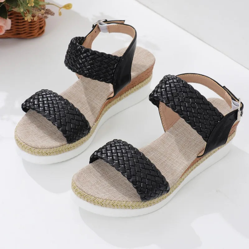 Saphir Woven Comfort Sandals – Women’s Braided Platform Slip-Ons