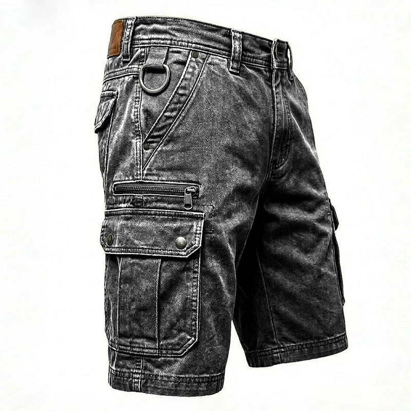Ironside Washed Denim Cargo Short