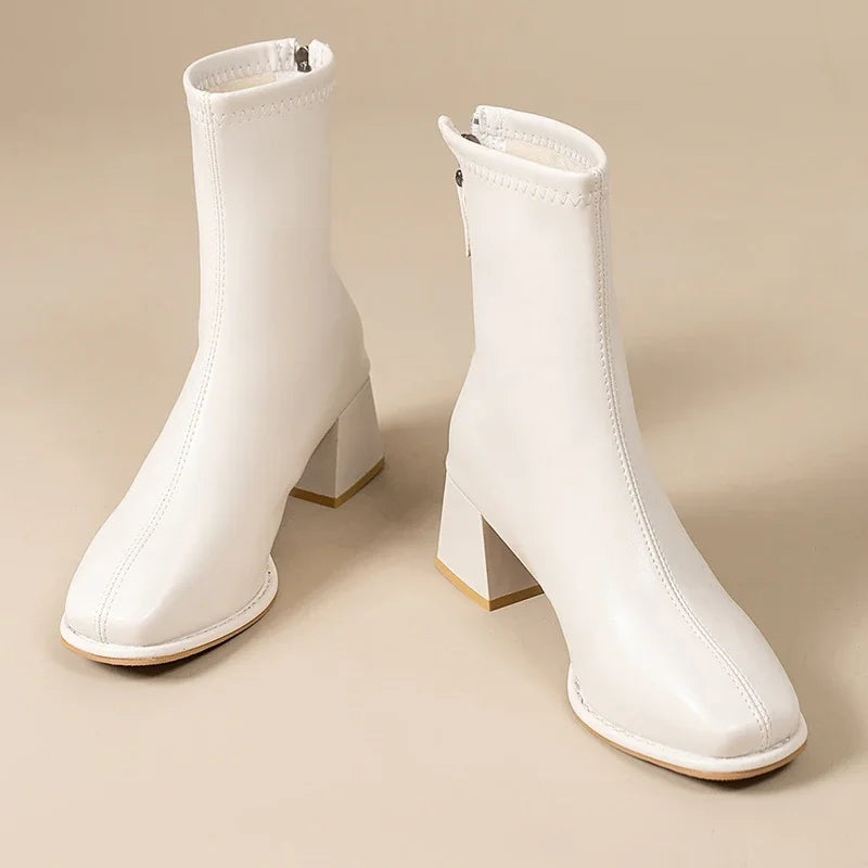 Isabella Square-Toe Ankle Boots