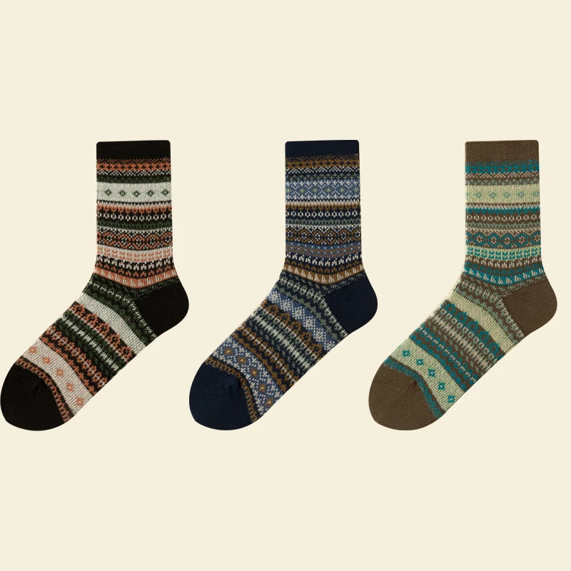 Freja Nordic Knit Socks – Set of Three