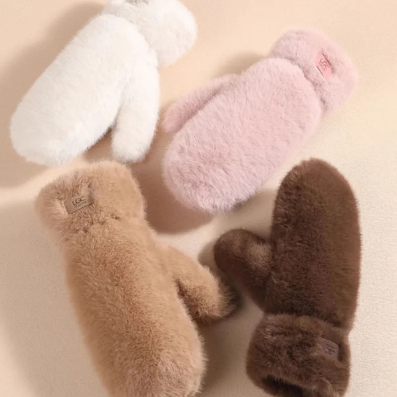 Cashmere Fur Mittens