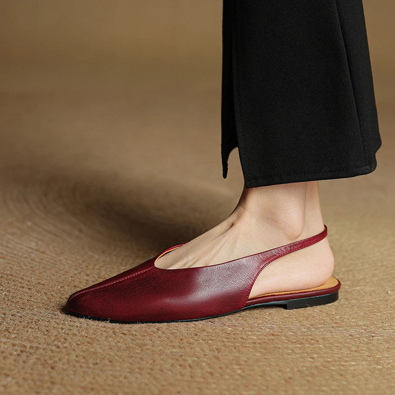 Alessia Genuine Leather Slingback Flats