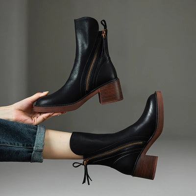 Clara Leather Ankle Boots