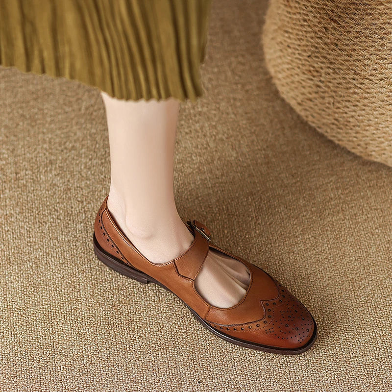 Francesca Genuine Leather Mary Janes