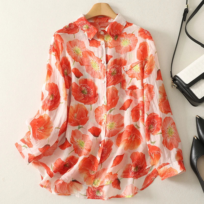 Bloom Linen Print Shirt