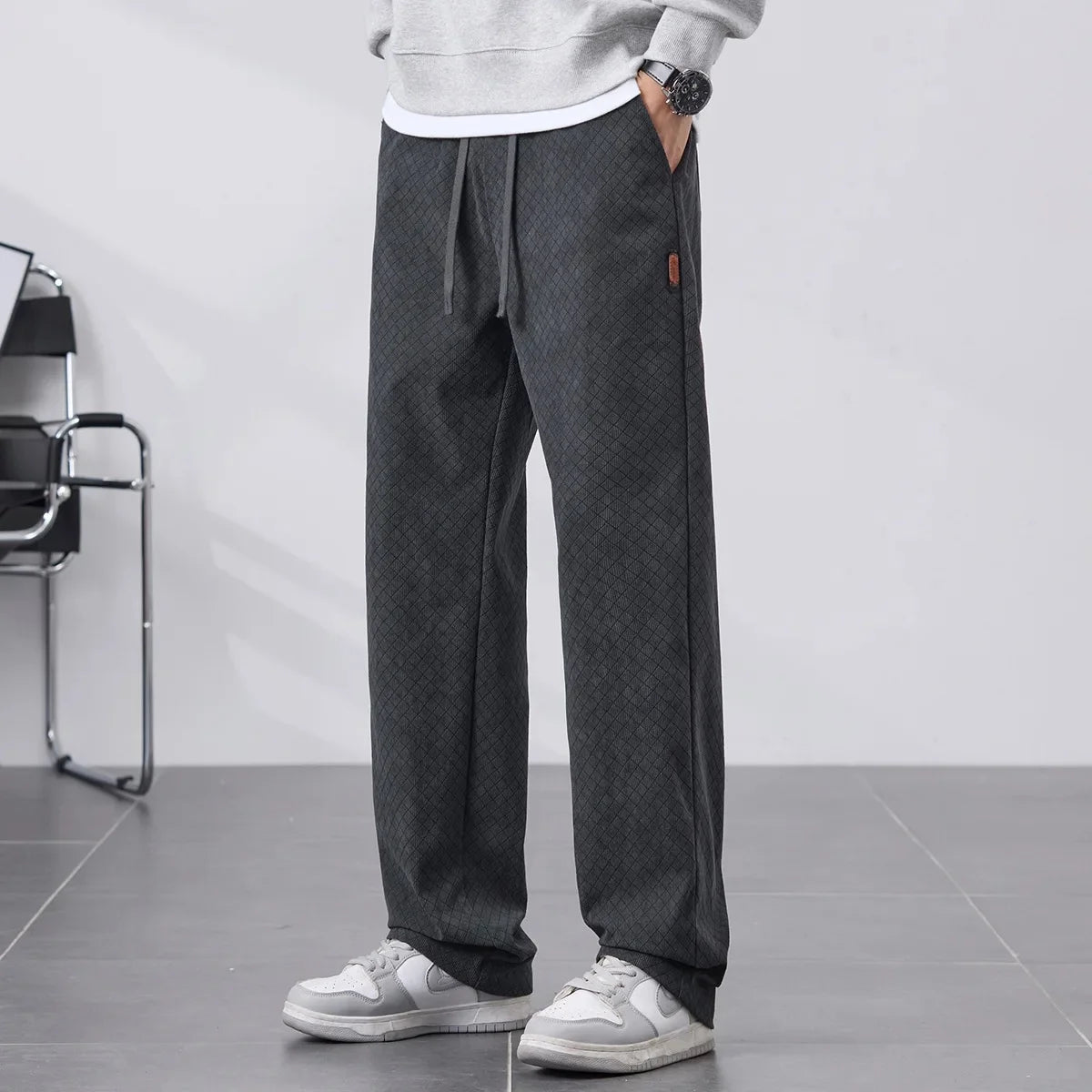 Ethan Fleece-Lined Straight-Leg Pants – Men’s Winter Casual Trousers