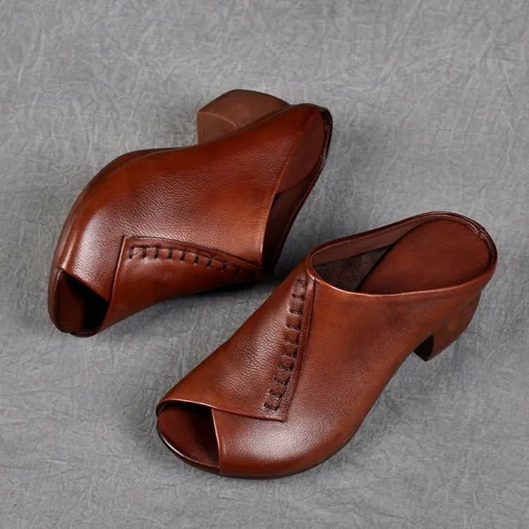Ella Leather Slide Sandals