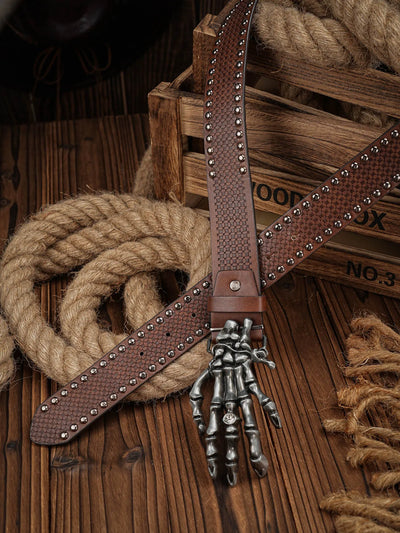 Dead Hand Western Engraved Belt