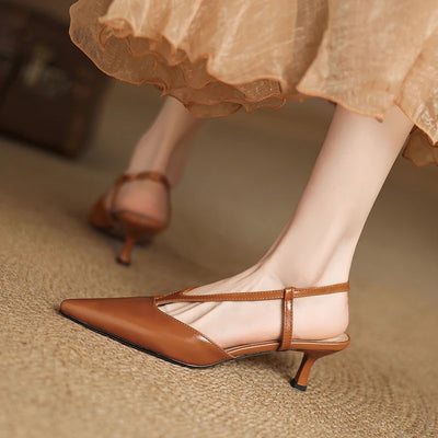 Aliya Leather Sandals – Women’s Pointed Toe Stiletto Heel
