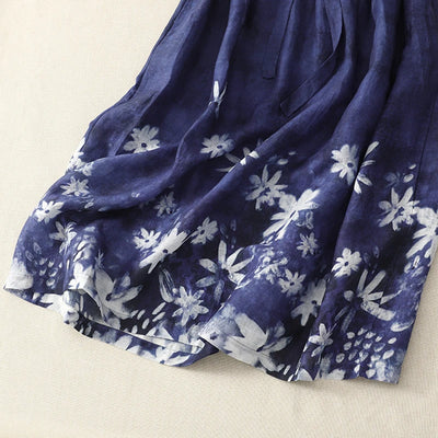 Aida Cotton Blend Dress – Women’s Floral Print Summer Midi