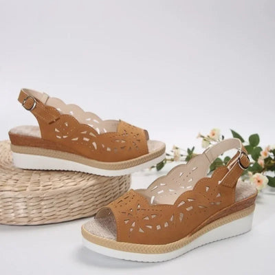 Luna Medium Wedge Sandals – Breathable Fishmouth Slides