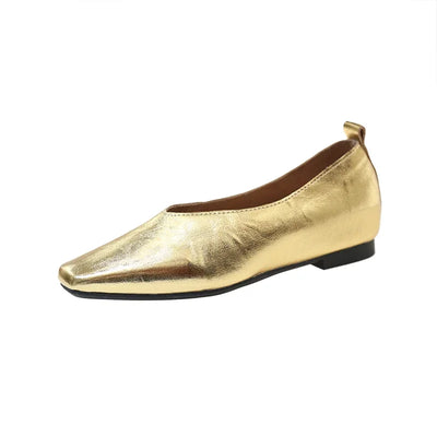 Lina Square Toe Loafers – Women’s Vegan Leather Slip-On Flats